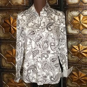 Jones New York Cotton Button Down in Brown…